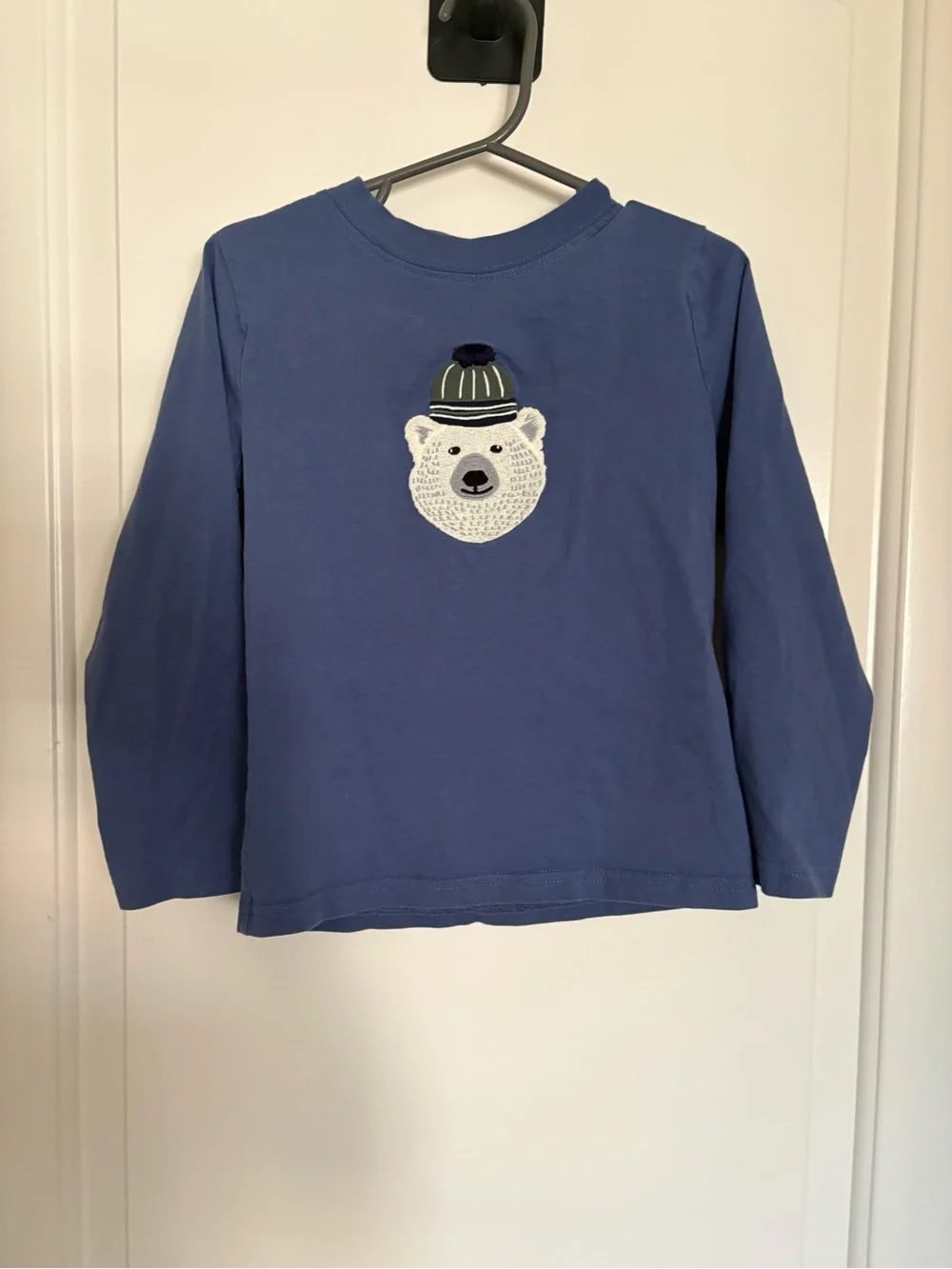 Janie and Jack Blue Long-Sleeve Tee with Bear Patch